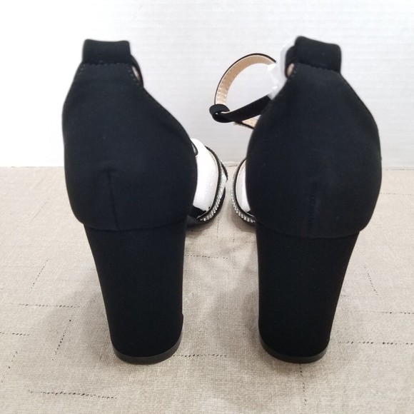 Journee Collection Women's Black Ankle Strap Heels Size 8.5 Denali Rhinestone - Picture 7 of 10